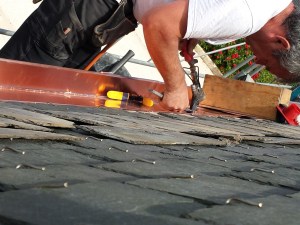 Pose gouttière cuivre Le Bretton Gendron Camaret